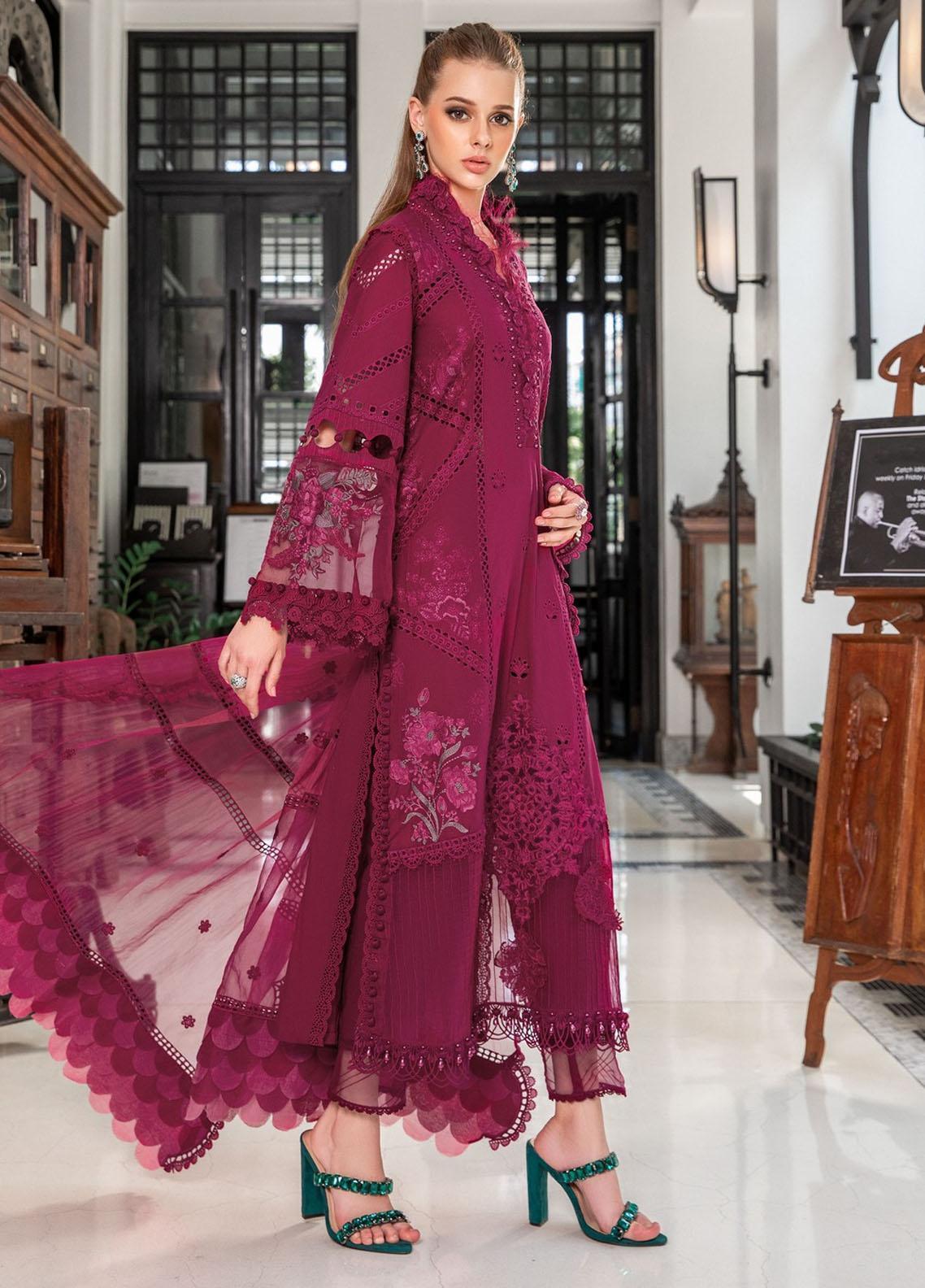 MARIA B MAGENTA CHIKANKARI LAWN EMBROIDERY DRESS SC 1169