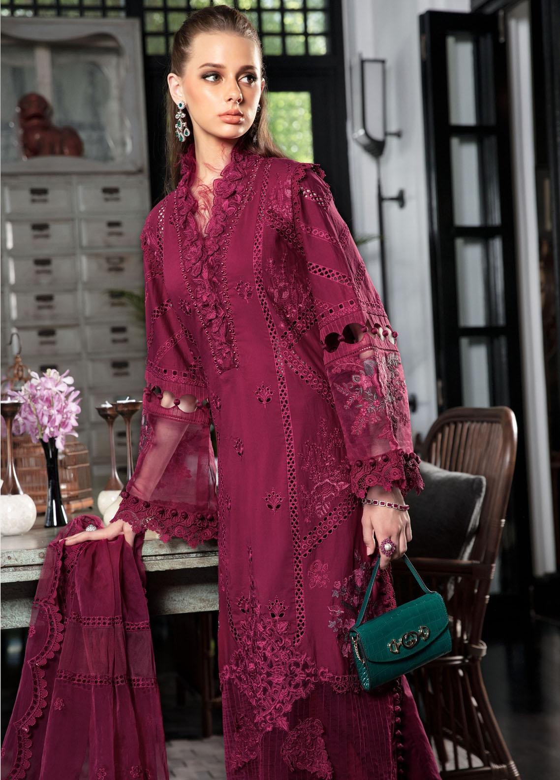MARIA B MAGENTA CHIKANKARI LAWN EMBROIDERY DRESS SC 1169