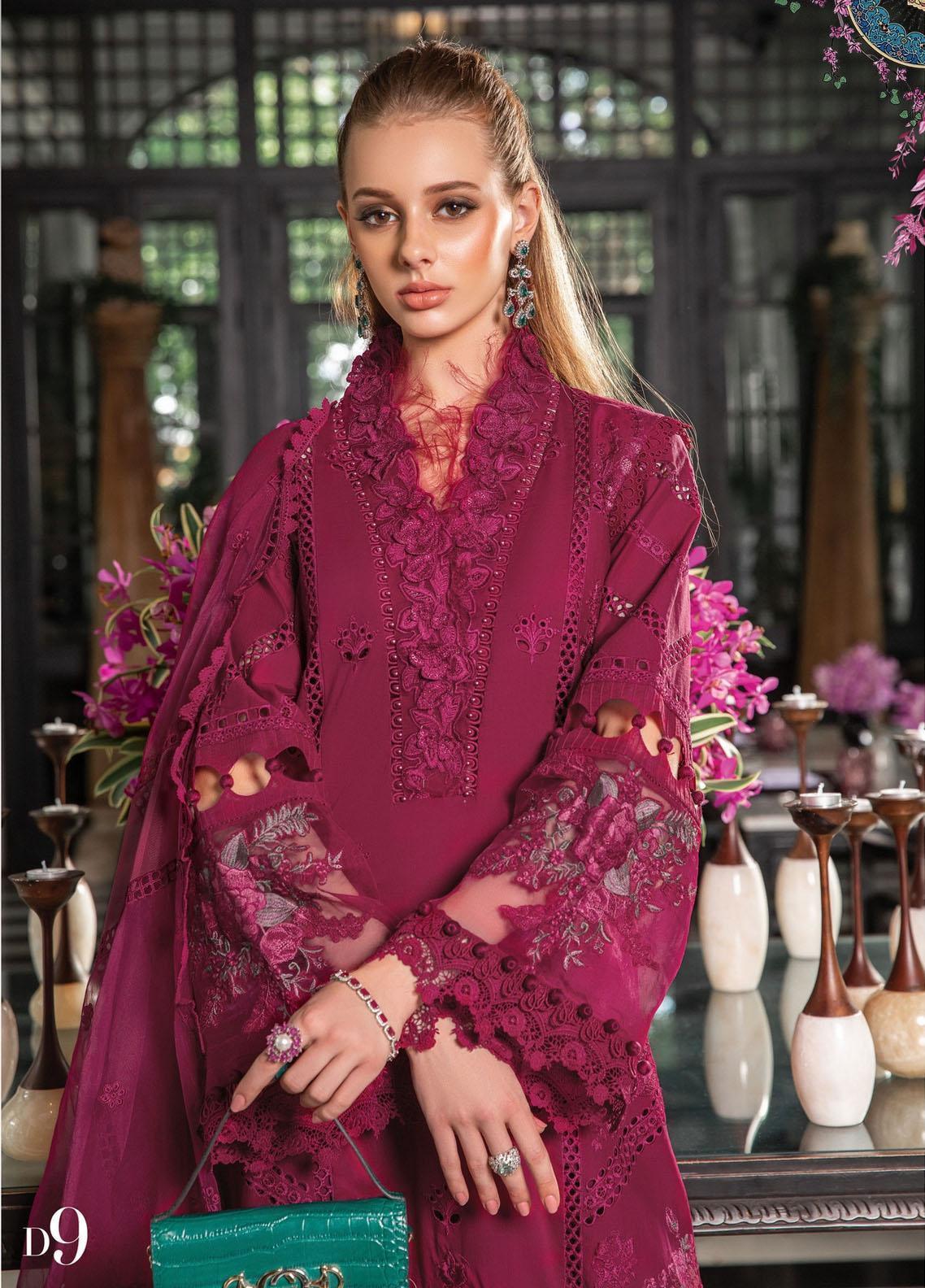 MARIA B MAGENTA CHIKANKARI LAWN EMBROIDERY DRESS SC 1169