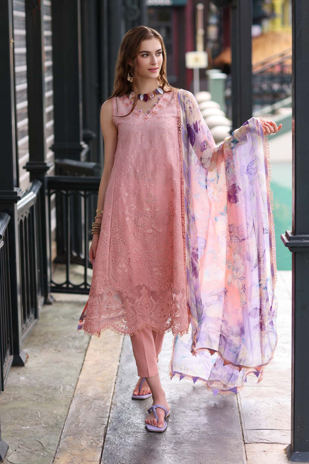 Noor By Saadia Assd D01-B 3 Piece Unstitched Suit   SC 1218