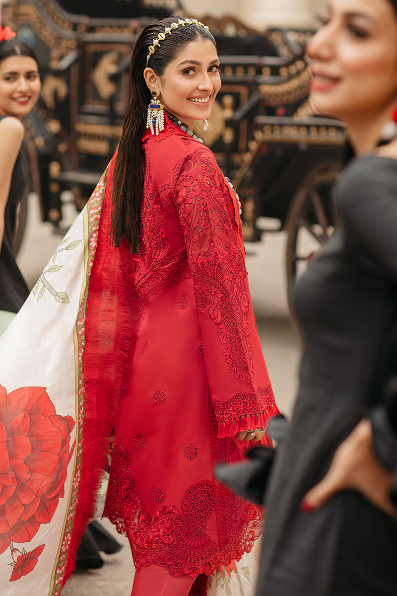 MUSHQ Red Embroidered Lawn Chikankari SC 1214