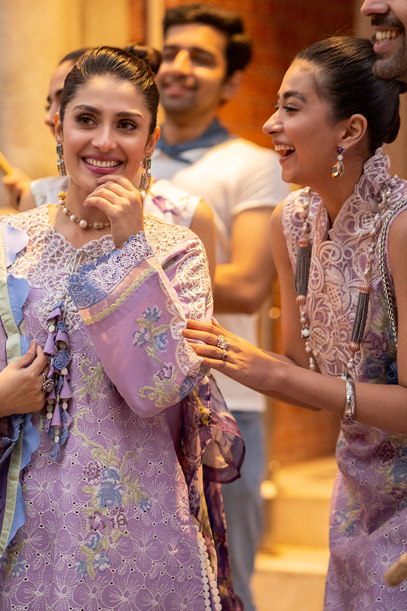 Mushq Light Purple Chikankari Lawn Embroidery Dress 3pc SC 1209