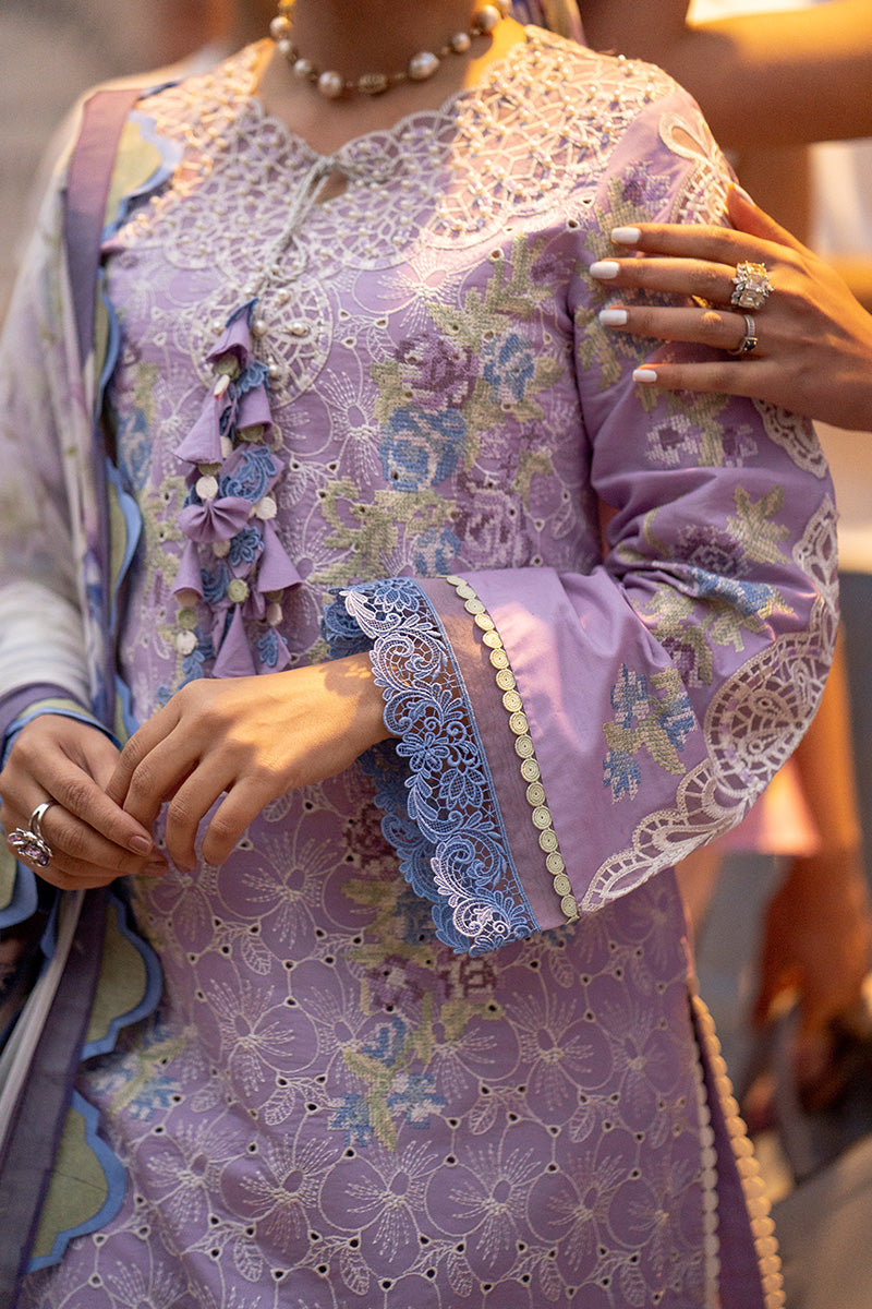 Mushq Light Purple Chikankari Lawn Embroidery Dress 3pc SC 1209