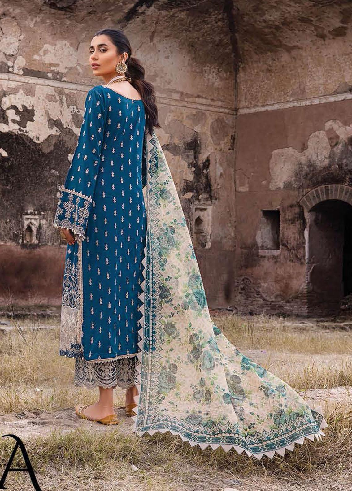 Zainab Chottani Blue Embroidered Chikankari Lawn Dress 1239